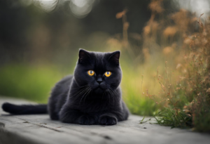 Beautiful Black Scottish Fold Cat
