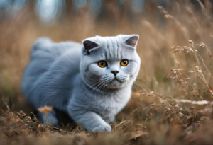 Beautiful Blue Scottish Fold Cat