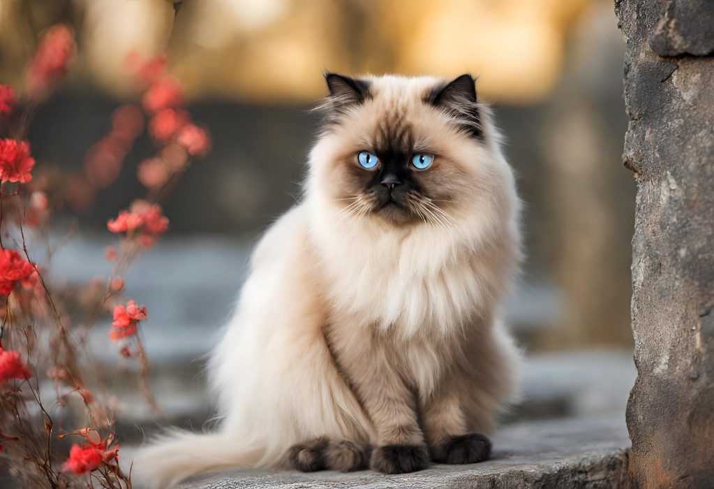 Beautiful Himalayan Cat with Beautiful Background