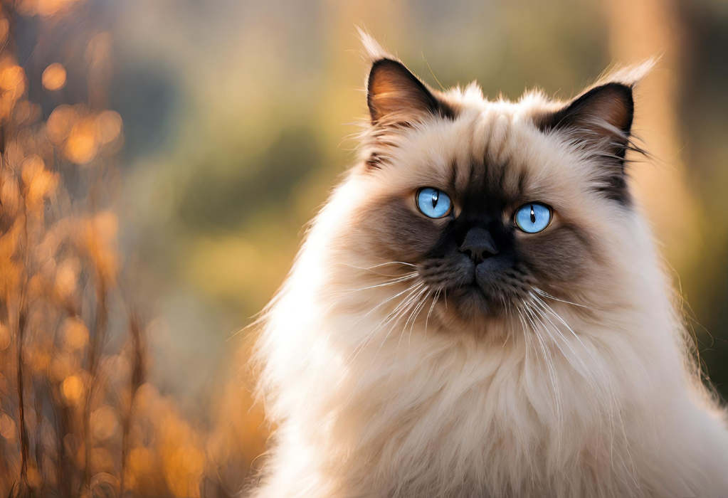 Beautiful Himalayan Cat with Natural Background