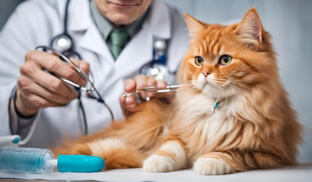Doctor is treating a Persian Cat.png